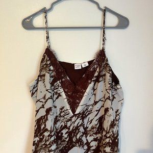 Melrose & Market NWT Brown Marble Lace Camisole Large